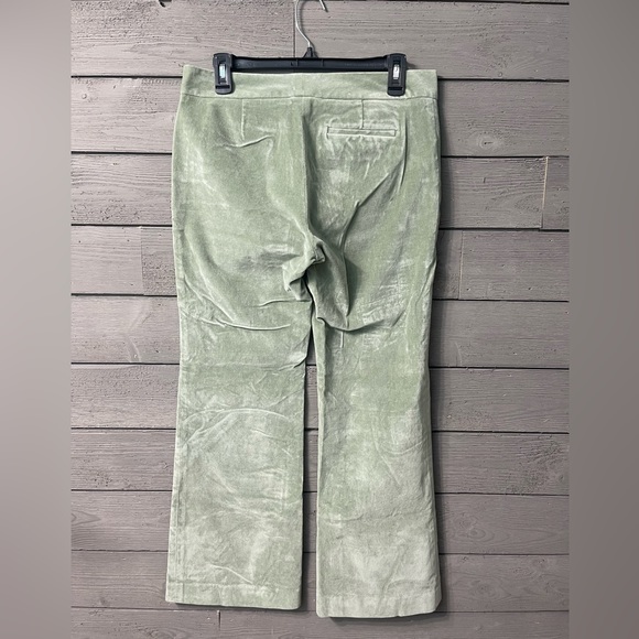 Gap Sage Green Velour Modern Fit Flare Pants Sz 8 Ankle - Picture 5 of 9